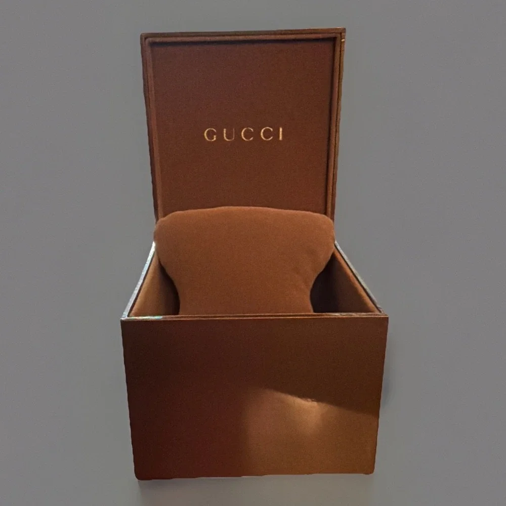 Gucci Watch Box Presentation Brown Cardboard Display Gift Empty With Booklet
